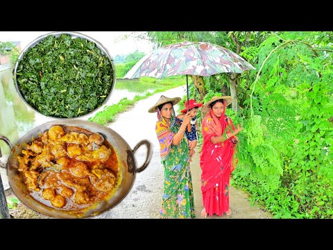 বর্ষাকালে চিকেন কষা , সজনে শাক ভাজা আর গরম গরম ভাত জমিয়ে খাওয়া দাওয়া