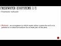 Aquatic Ecosystems and Their Characteristics