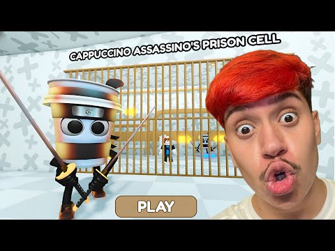 VIREI A BALLERINA CAPPUCCINA NA PRISÃO DO CAPPUCCINO ASSASSINO NO ROBLOX!!