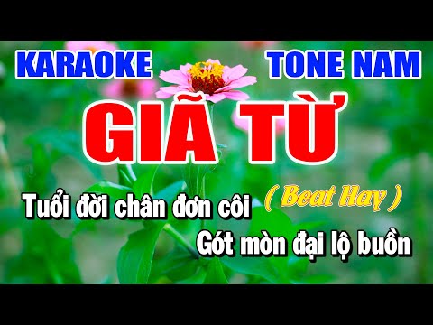 Giã Từ Karaoke Tone Nam La Thứ Am Nhạc Sống Rumba Trữ Tình | Làng Hoa