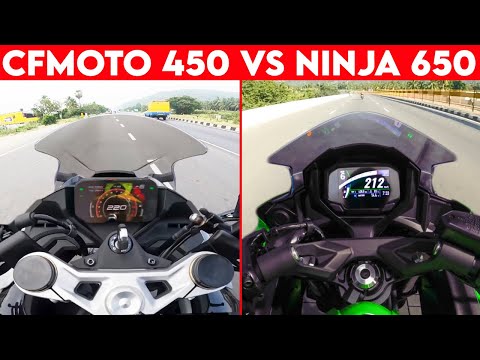 NINJA 650 VS CF MOTO 450SR | TOPSPEED | CLOSE BATTLE