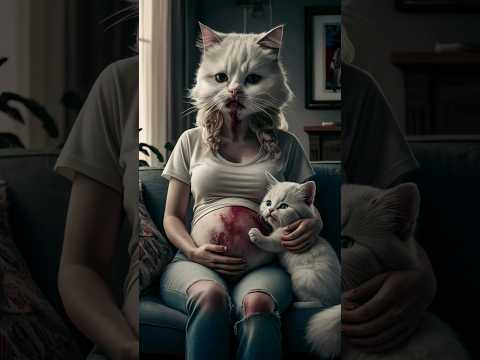 Bad 👎Daddy 👨 cat 😳l #shorts #cute #cats #kitty #kittens #catlover #catvideos #catvideo #ai #cutecats