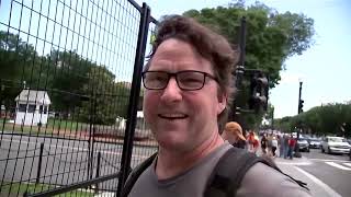 YouTube video thumbnail: Tourists Divided as UFC Cage Rises on White House Lawn