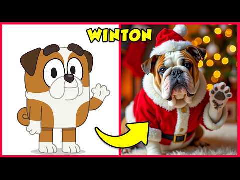 How Bluey Characters Look in Real Life for Christmas 🐶🎅 + Guess The Bluey Characters by Voice 🔊