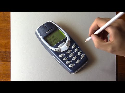 Drawing a cell phone... 20 years old and it still works 😁