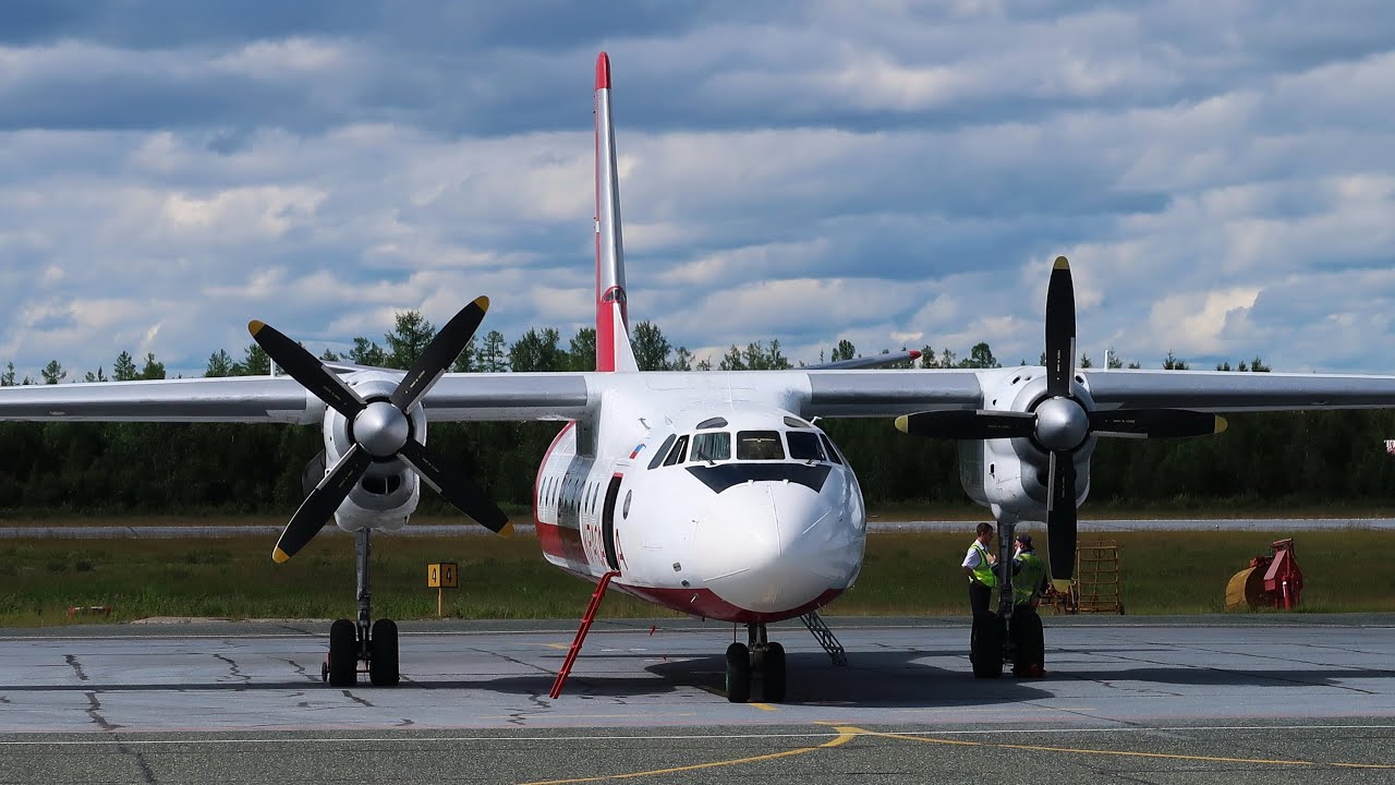 Ан-24 а/к КрасАвиа Рейс Красноярск - Ноябрьск