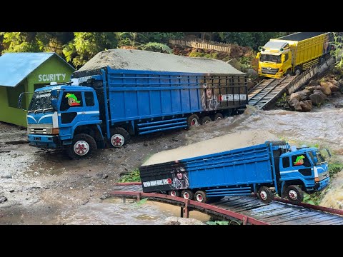muatan ODOL‼️ Jembatan AMBROL truk Fuso BELUP super great TRIBAL MUATAN FULL PASIR