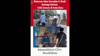 Relawan Mas Gumelar-H.Rudi Bagikan 1500 Snack di Kota Batu