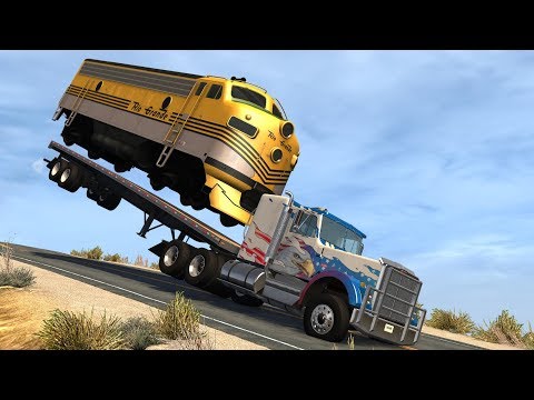 Trucks Vs Trains #1 BeamNG Drive Crashes
