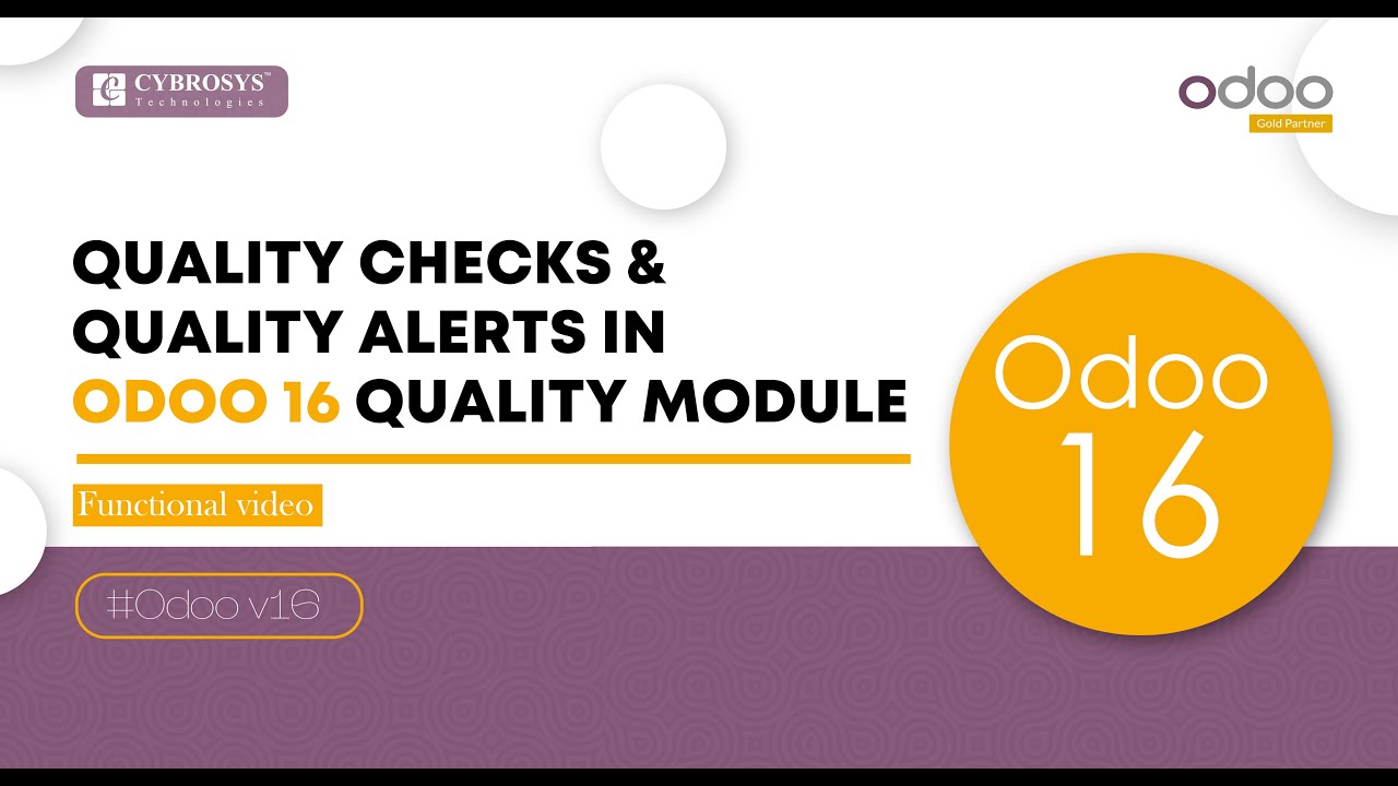 Manage Quality Checks & Quality Alerts in Odoo 16 Quality App | Odoo 16 | 4/26/2023

Before the product reaches the consumer, the company performs numerous processes to confirm the material's quality. #odoo16 ...