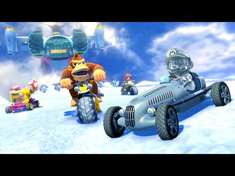 Mario Kart - Metal Mario with Mercedes W25 Silver Arrow, Toadette, Toad, Daisy, Sunshine Airport