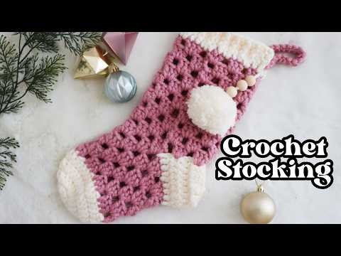 How to Crochet a Granny Christmas Stocking | Make in as little as 2 hours! Quick & Easy