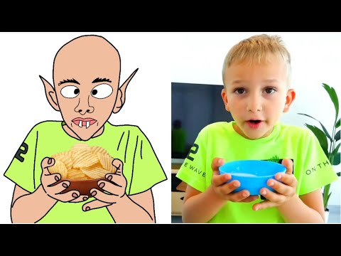 Vlad and Niki Play with Kittens Funny Cartoon Drawing Meme