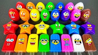 SpongeBob SquarePants – Look All Clay with Ice Cream, Eggs, Star Shape Colors Mixing! ASMR