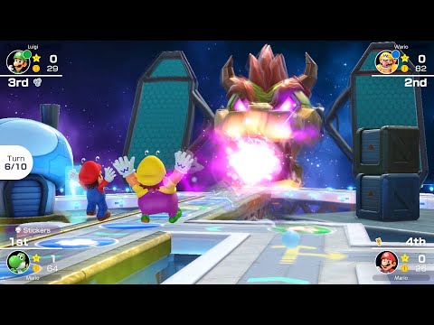 Mario Party Superstars #1078 Space Land Yoshi vs Wario vs Mario vs Luigi