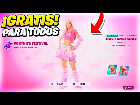 Como CONSEGUIR TODO el NUEVO *PASE KAROL G* en FORTNITE GRATIS 😱 SKINS de la tienda GRATIS Fortnite