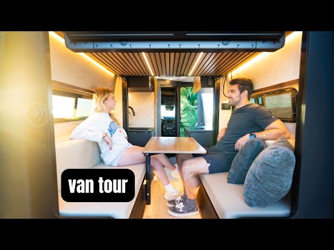 The BEST 144" Sprinter Van Layout | Hi-Tech Luxury 4x4 Van Tour | Massive Shower and TWO Beds!