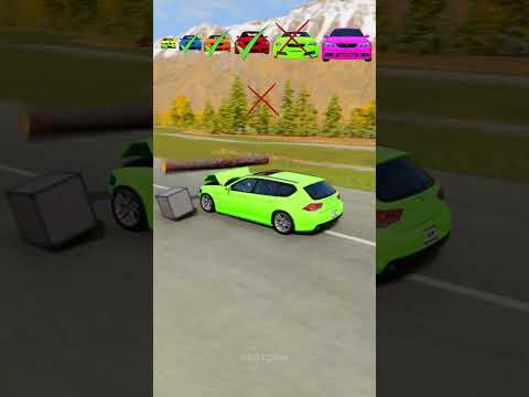Big & Small Cars Vs Trap Made Of Wood - BeamNG.Drive