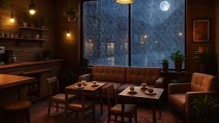 Soft Jazz Music - Cozy Coffee Shop Ambience with Rain Sounds to Work, Focus, Study