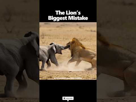 The Lion’s Biggest Mistake‼️ Attacks Baby Elephant and Gets Crushed #lion #elephant