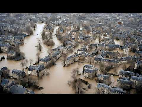 Entire neighborhoods submerged due to river flooding. Red alert declared in France