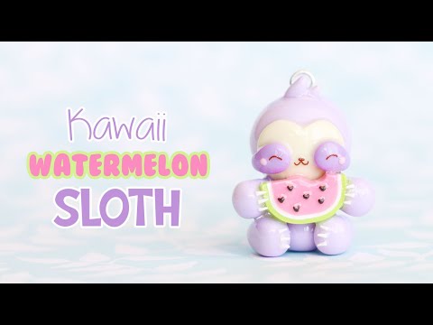 Kawaii Watermelon Sloth │ Polymer Clay Tutorial