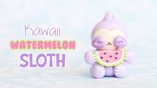 Kawaii Watermelon Sloth │ Polymer Clay Tutorial