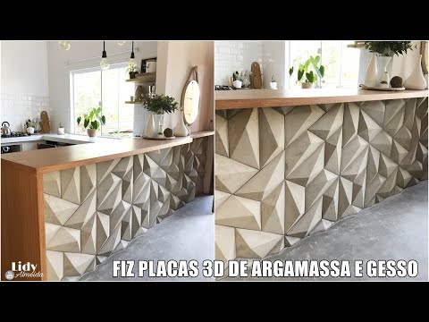 REVESTIMENTO 3D - COMO FAZER PLACAS DE ARGAMASSA E GESSO | FORMA TRAPÉZIO #FAÇAVOCÊMESMO
