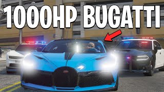 Running From Cops with 1000HP Bugatti in GTA 5 RP