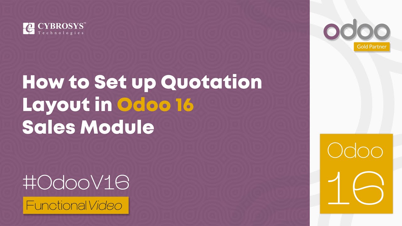 How to Set up Quotation Layout in Odoo 16 Sales | Odoo 16 Functional Tutorials | 23.02.2023

The designing of details within an invoice of a customer after quotation creation is a quotation layout. By making a clear layout, ...