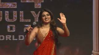 Nidhhi Agerwal Speech at Hari Hara Veera Mallu Pre-Release Celebrations | Pawan Kalyan|Telugu Dhamka