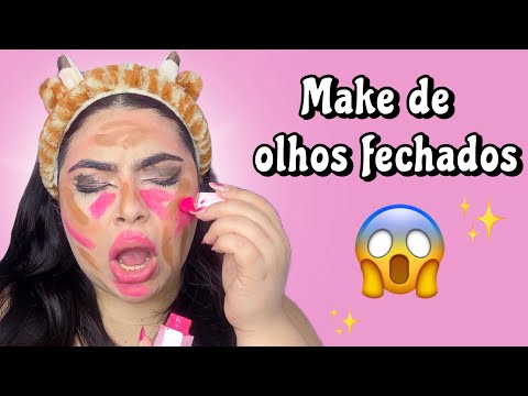 MAKE COM OS OLHOS FECHADOS 🤡 Dourada melhores do ano ✨