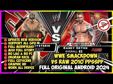 GAME WWE SMACKDOWN VS RAW 2010 PPSSPP TERBARU 2024 DI ANDROID OFFLINE