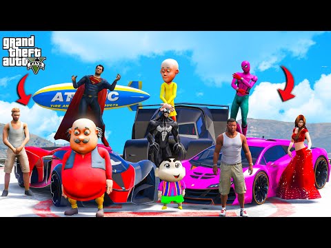 GTA 5 : Shinchan & Spiderman and Motu Patlu Ultimate Ramp Challenge In GTA 5 !