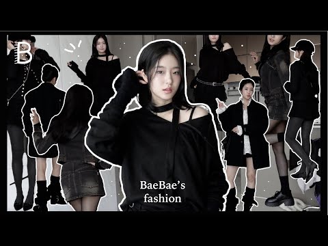 ENG) [아랫배] 겨울이.. 무채색 일주일 코디!! 올블랙 가을 레이어드 데일리룩 룩북 OOTD VLOG What I wear in a week-Black&white style