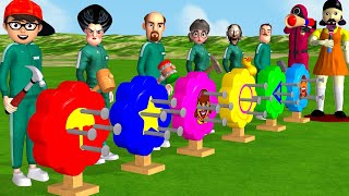 Scary Teacher 3D vs Squid Game Gonggi Shapes and Hammer Level Max Challenge Miss T vs Granny Loser
