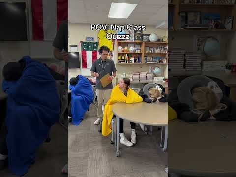 Sleepwalking her way to an A on that nap quizzz #funny #napclass #teacher