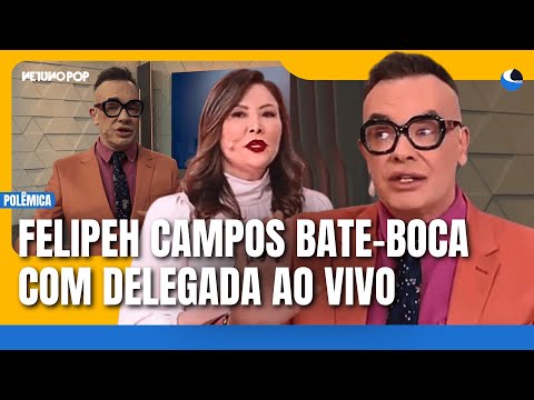 Felipeh Campos interrompe delegada e bate-boca ao vivo no Alô Você, do SBT