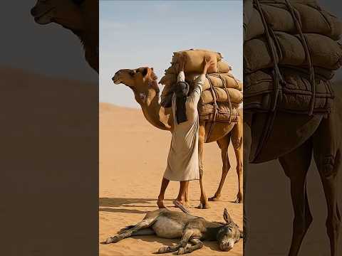 رفض المساعدة… فانتهى به الأمر بحمل كل شيء! 🐪🐴💔🔥 #shorts