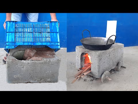 Creative ideas for the perfect wood stove | How to cast a smokeless stove with cement and bucket