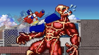 Optimus Prime vs Colossal Titan: Transformers vs Attack on Titan Animation