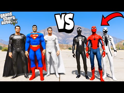 Superman Gang Vs Spiderman Gang Epic Battle In GTA 5!