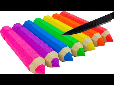 Satisfying Video | How To Make Rainbow Pencil With Kinetic Sand Cutting ASMR | Yo Yo Candy