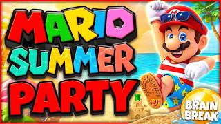 Mario Summer Brain Break Party ☀️🍄 Mario Run | Brain Break for Kids