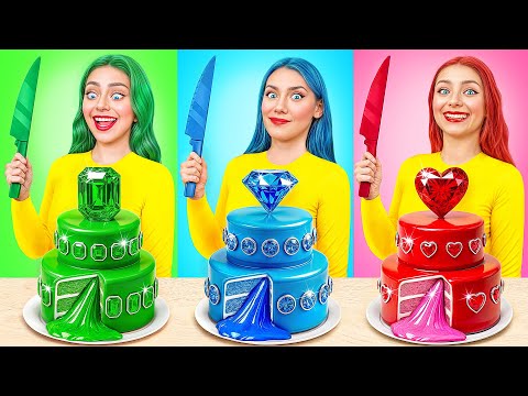 Emerald, Ruby and Diamond Girl Cake Decorating Challenge | Funny Situations by Multi DO Challenge