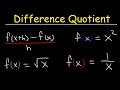 Difference Quotient and Simplification Techniques