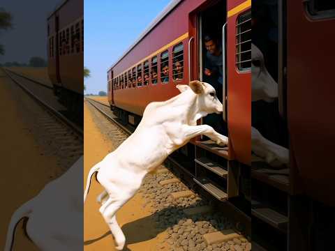When a Divine Calf Became the Hero of the Train. #Calf #Shorts