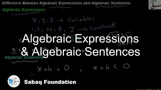 Algebraic Expressions & Algebraic Sentences