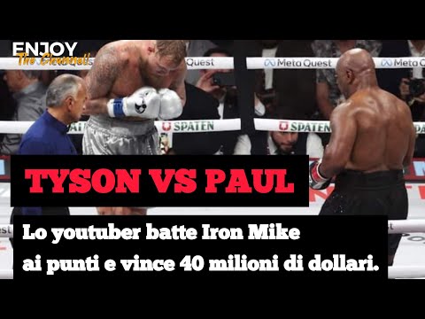 Tyson Paul: lo youtuber batte Iron Mike ai punti e vince 40 milioni di dollari.