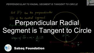 Perpendicular Radial Segment is Tangent to Circle